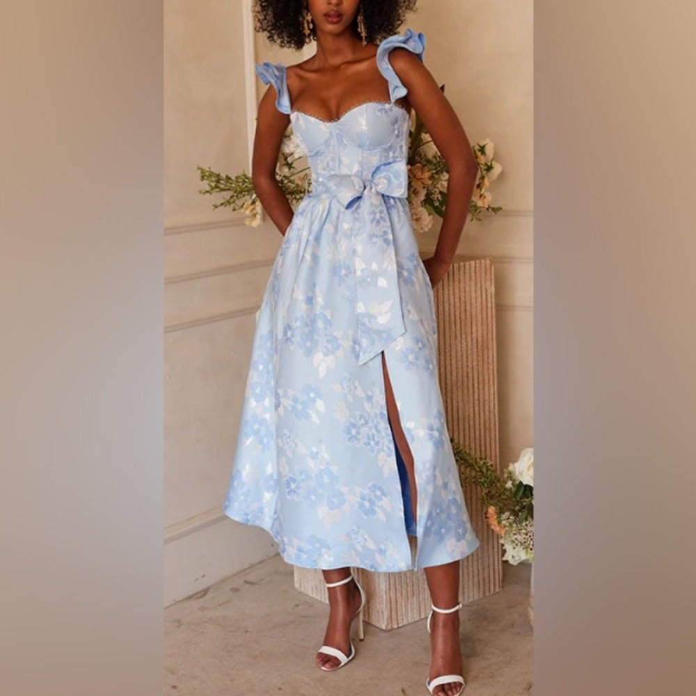 V. Chapman Vera Dress - Chambray Blue Baroque Sz 2